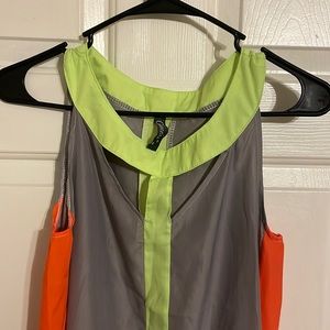 Colored block patterned long dress